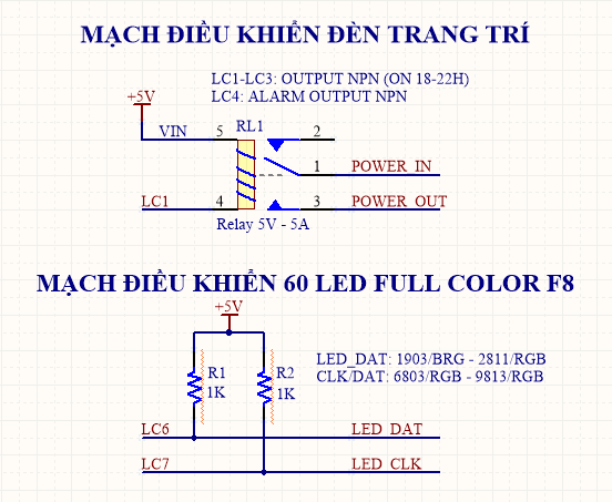 Đồng hồ 60 LED RGB V2